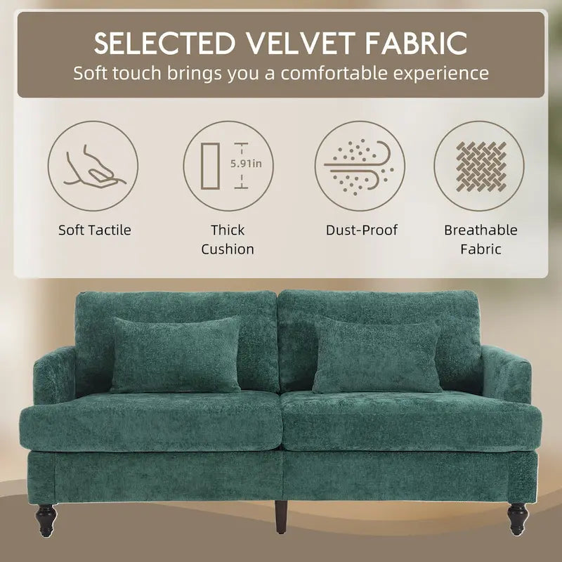 Causeuse moderne en tissu chenille, Causeuse 2 places, Canapé moderne