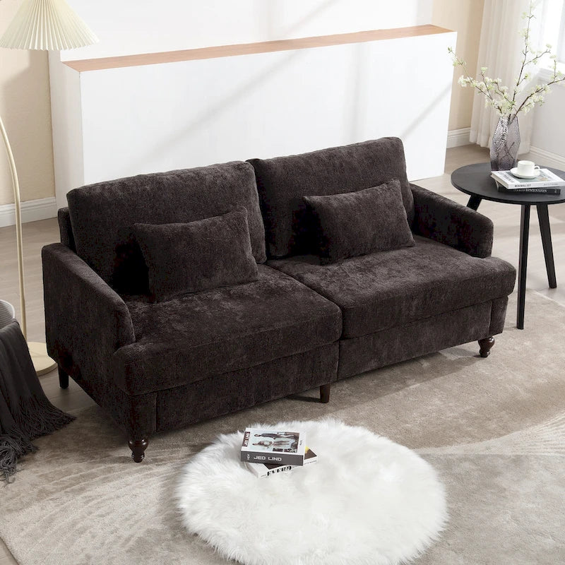 Causeuse moderne en tissu chenille, Causeuse 2 places, Canapé moderne