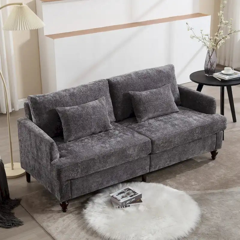Causeuse moderne en tissu chenille, Causeuse 2 places, Canapé moderne