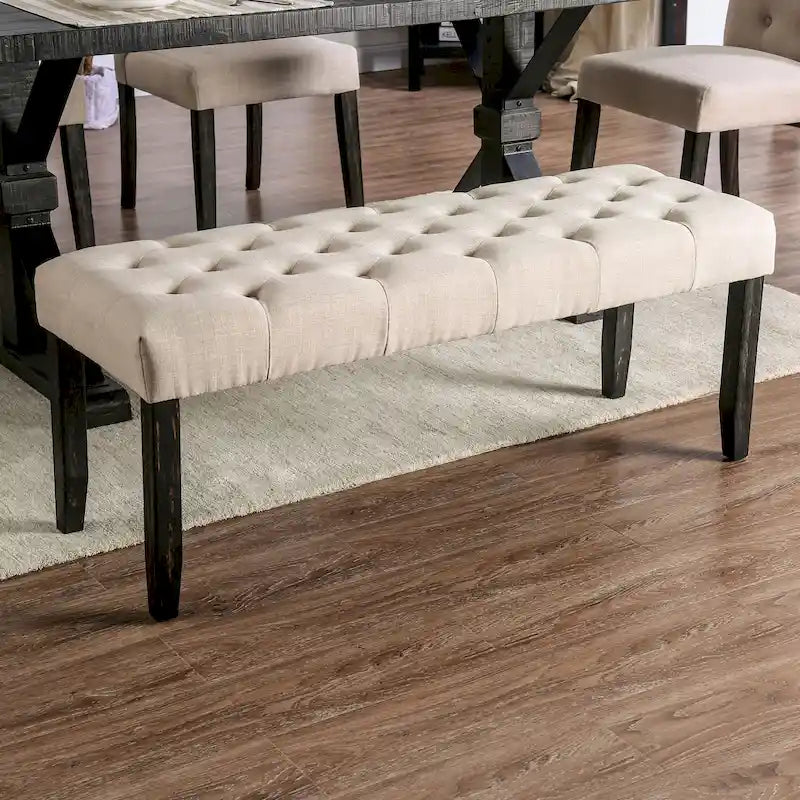 Banc de salle à manger rustique capitonné de 48 po