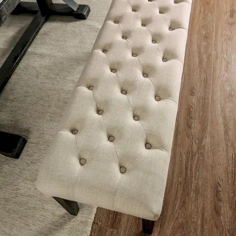 Banc de salle à manger rustique capitonné de 48 po