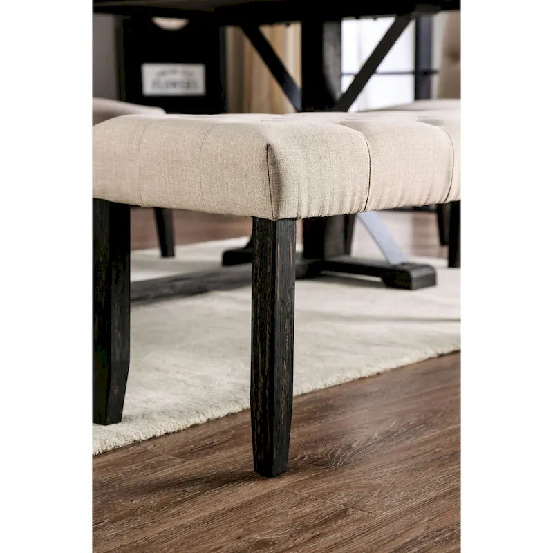 Banc de salle à manger rustique capitonné de 48 po