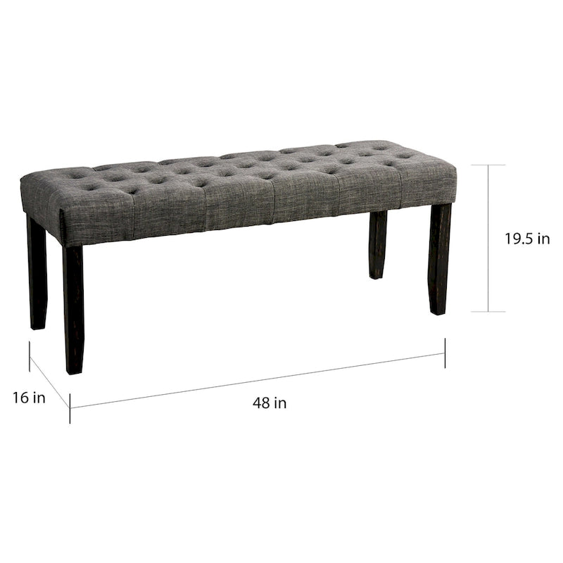 Banc de salle à manger rustique capitonné de 48 po