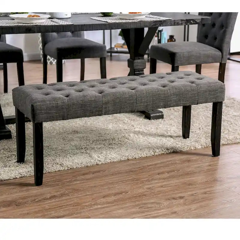 Banc de salle à manger rustique capitonné de 48 po