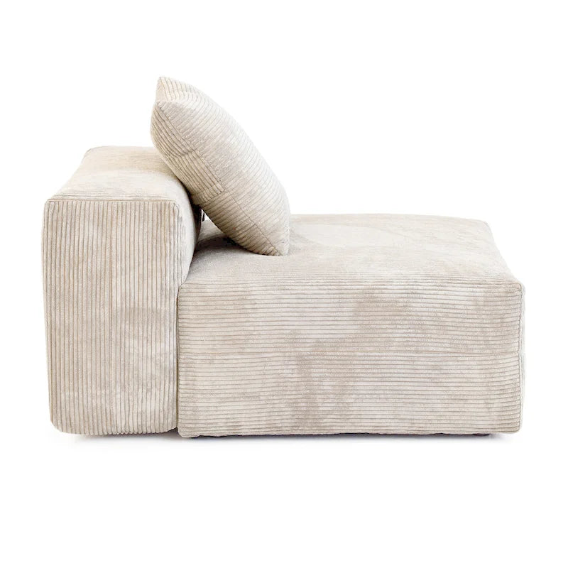 Canapé confortable en velours côtelé et assise profonde