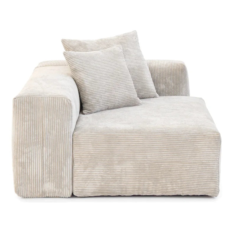 Canapé confortable en velours côtelé et assise profonde