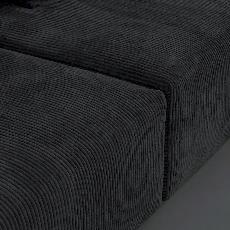 Canapé confortable en velours côtelé et assise profonde