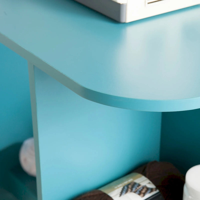 Table de couture/station de bricolage roulante extensible – Turquoise