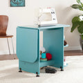 Table de couture/station de bricolage roulante extensible – Turquoise