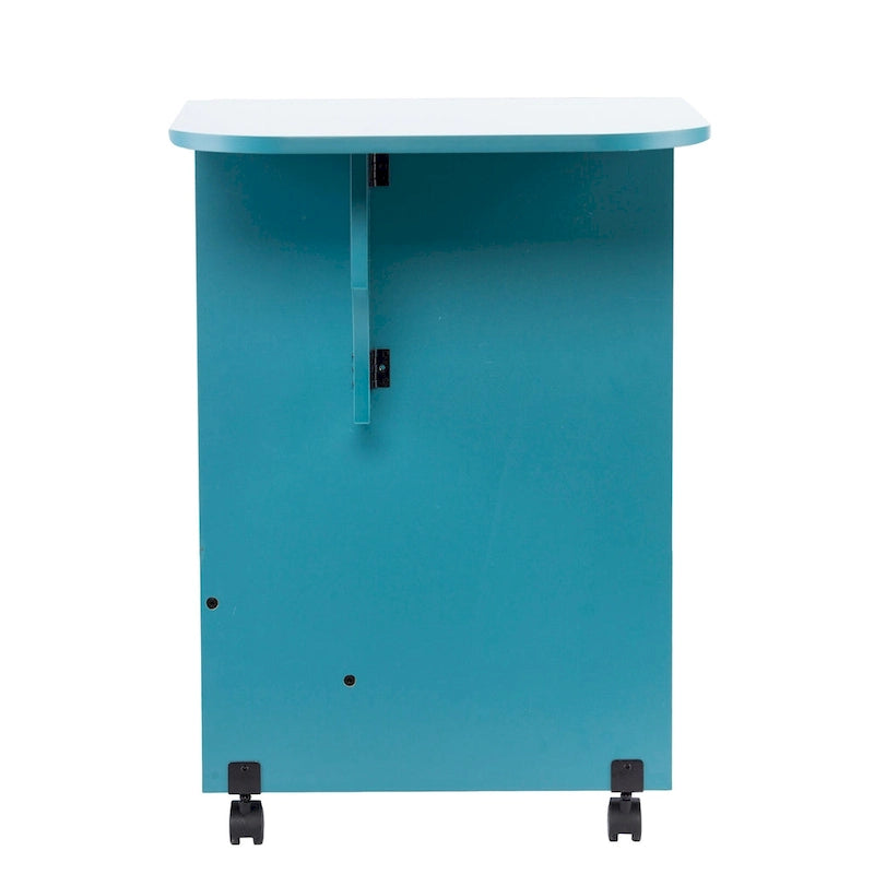 Table de couture/station de bricolage roulante extensible – Turquoise