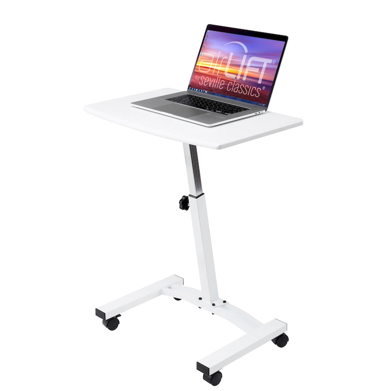 Chariot de bureau pour ordinateur portable à plateau solide et à hauteur réglable