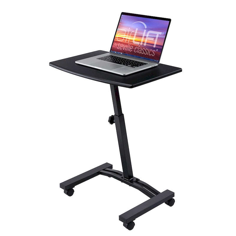 Chariot de bureau pour ordinateur portable à plateau solide et à hauteur réglable