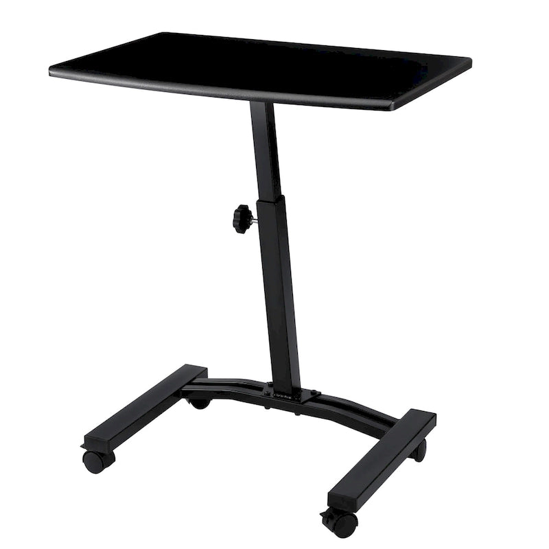 Chariot de bureau pour ordinateur portable à plateau solide et à hauteur réglable