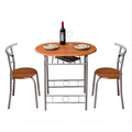 Table de bar pour petit-déjeuner Argent/Marron clair