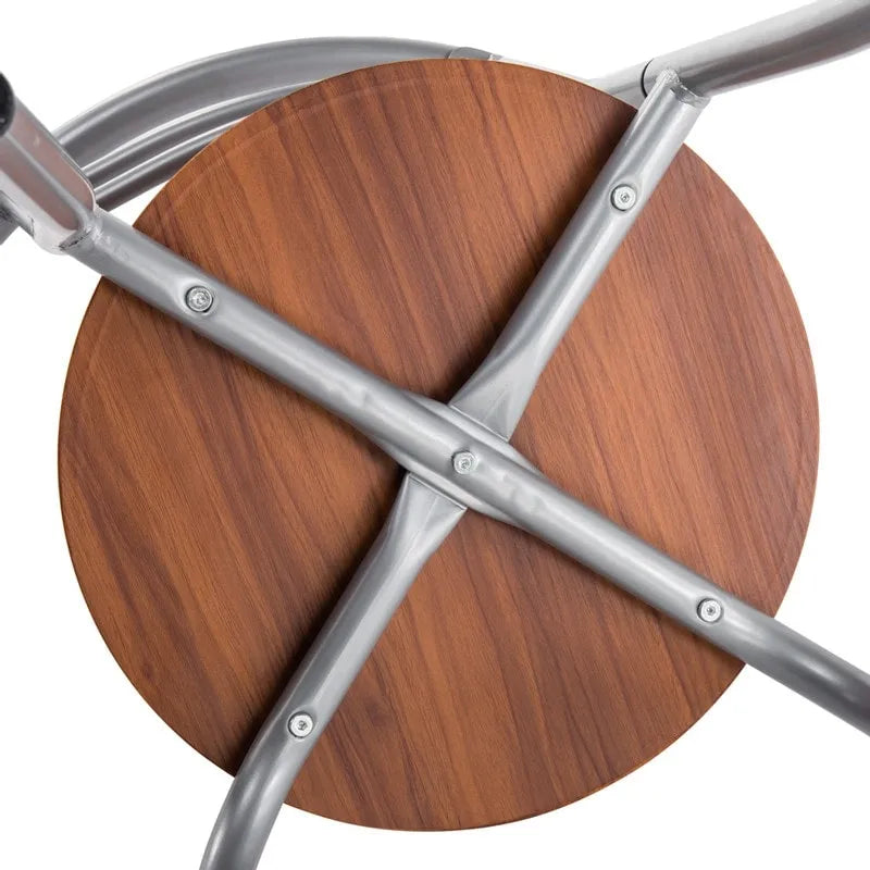 Table de bar pour petit-déjeuner Argent/Marron clair