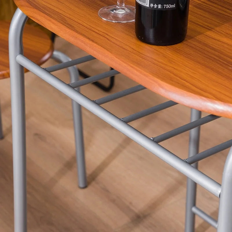 Table de bar pour petit-déjeuner Argent/Marron clair