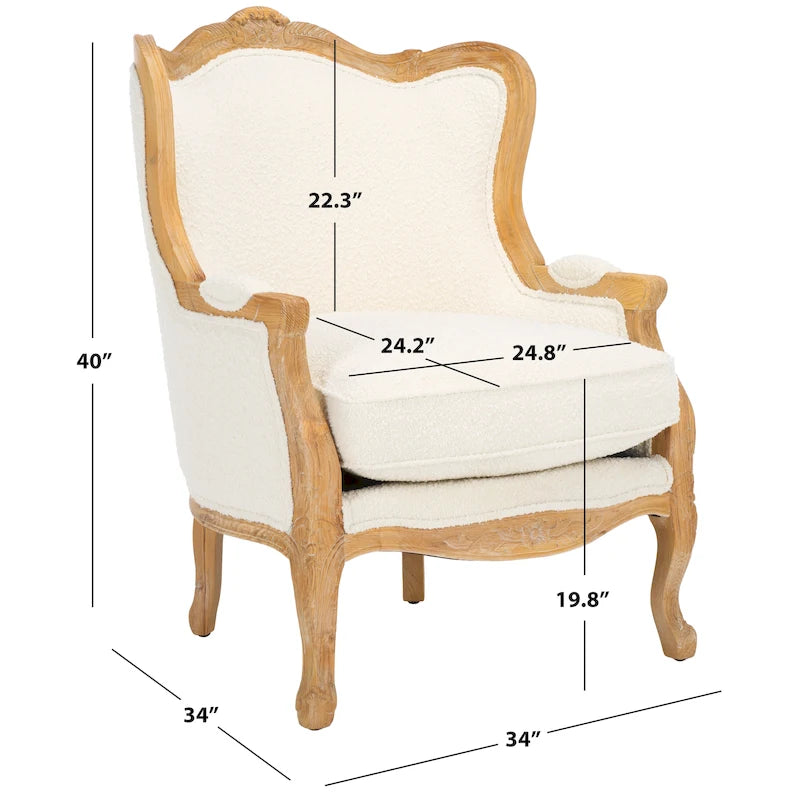 Fauteuil à oreilles en lin naturel