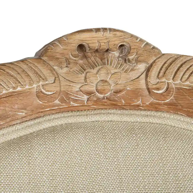 Fauteuil à oreilles en lin naturel