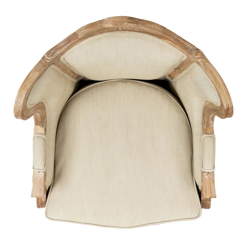 Fauteuil à oreilles en lin naturel