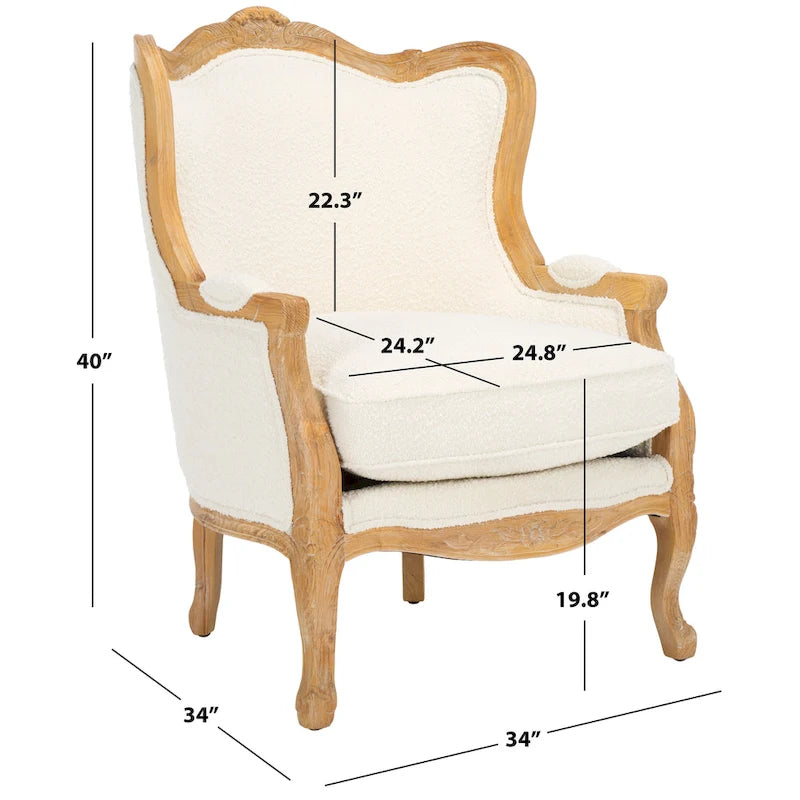 Fauteuil à oreilles en lin naturel