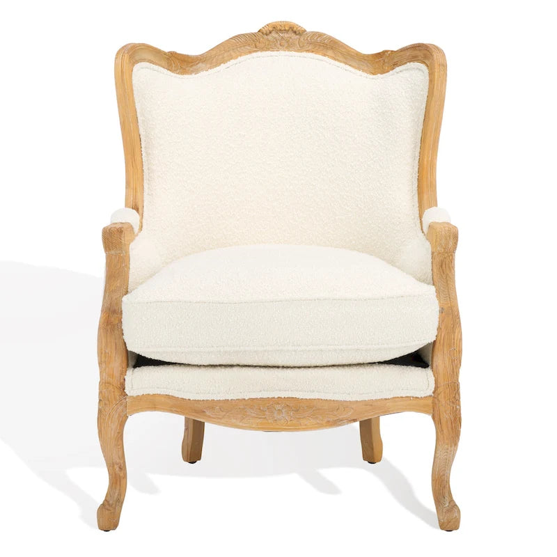 Fauteuil à oreilles en lin naturel