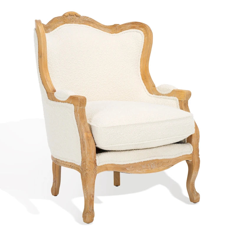 Fauteuil à oreilles en lin naturel