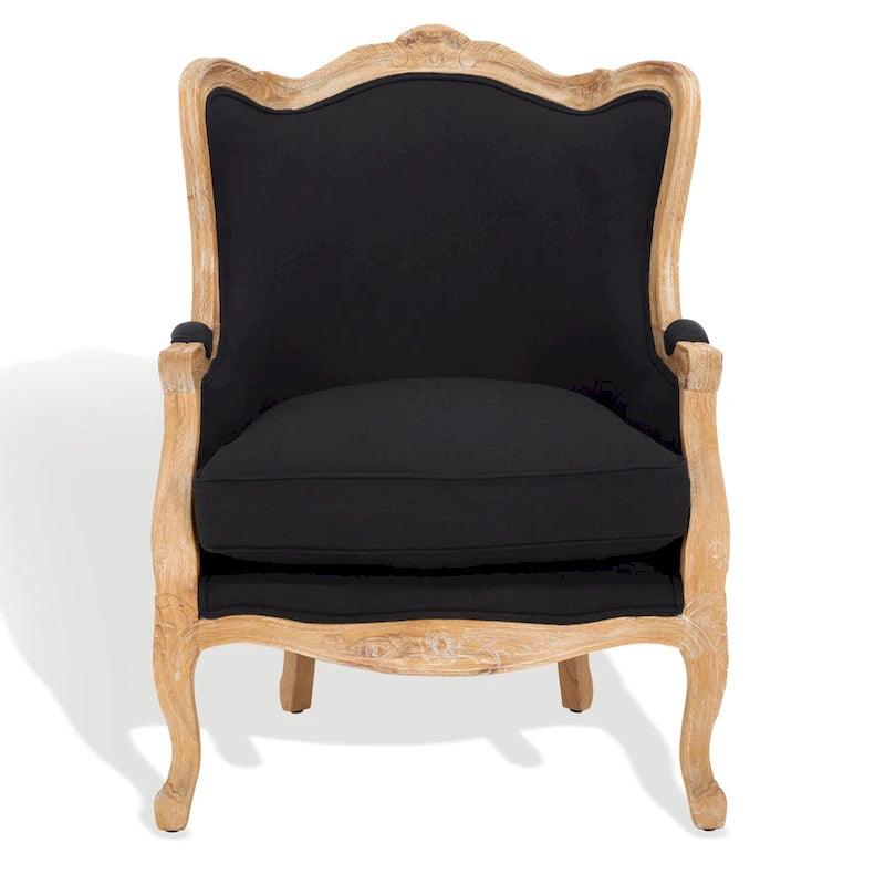 Fauteuil à oreilles en lin naturel