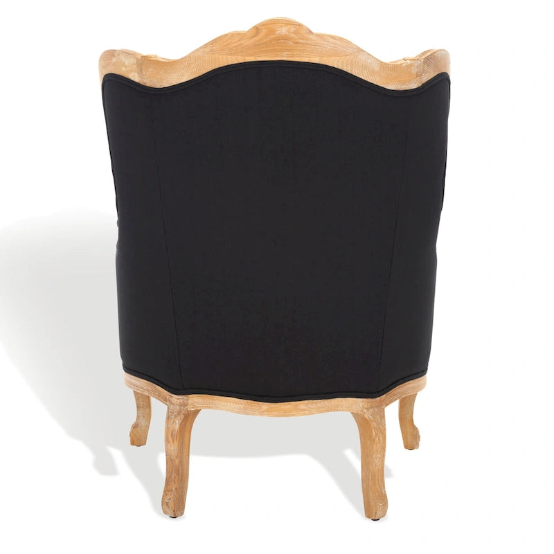Fauteuil à oreilles en lin naturel
