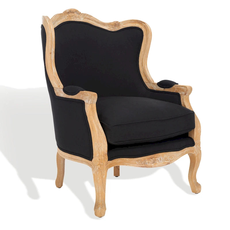 Fauteuil à oreilles en lin naturel