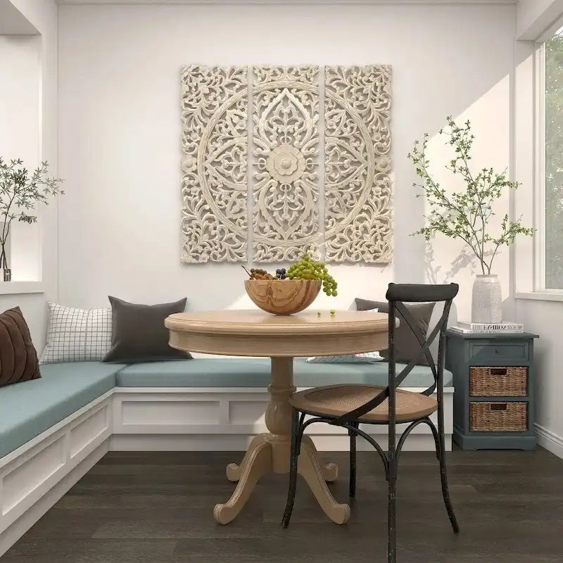 Table de chevet en bois à 3 tiroirs
