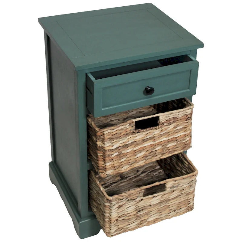 Table de chevet en bois à 3 tiroirs