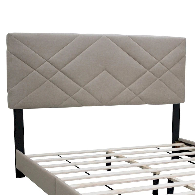 Cadre de Lit Ajustable Capitonnée Grand Lit Résistant Aux Taches Se Nettoie Facilement D'un Simple Coup De Chiffon Design Simple Conviens À Toutes Les Pièces