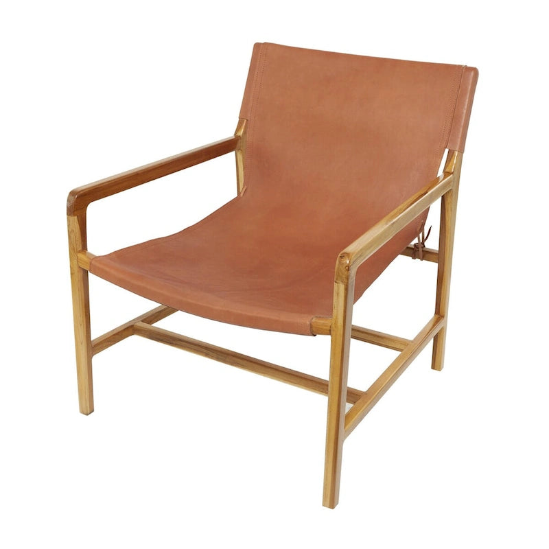 Leather Living Room Accent Chair with Armrests - Brown or Black - Roche River Decor